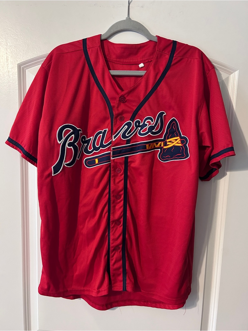 Men’s Red Atlanta Braves Baseball Jersey Size Large